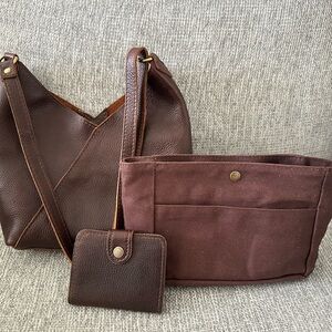Portland Leather Small Naomi Coldbrew Shoulder Bag Set